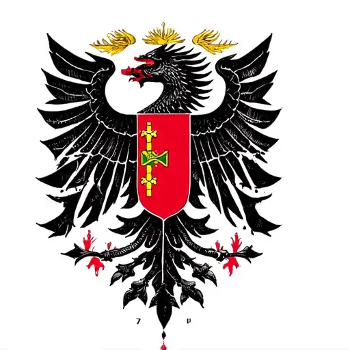 Albanian flag tattoo design idea