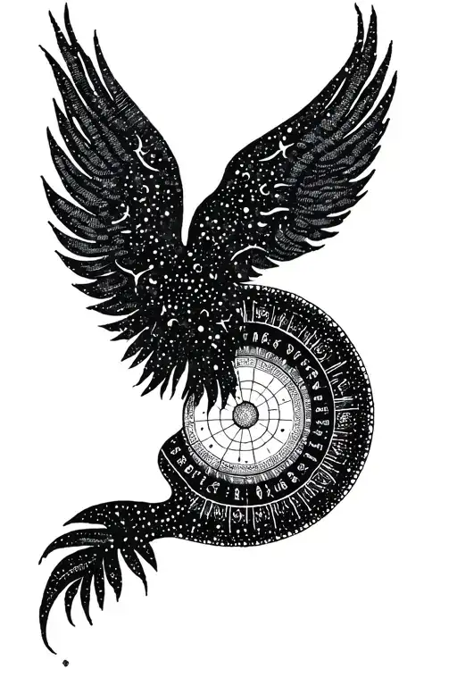 birth chart forming the silhouette tattoo design idea