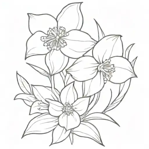 Harper with narcissus flower tattoo design idea