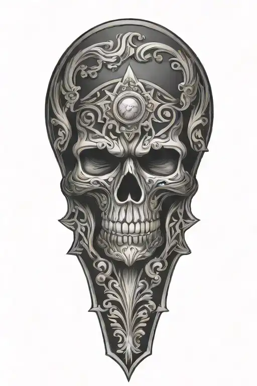 western leather tooling tattoo design idea
