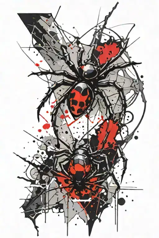 black widow spider tattoo design idea