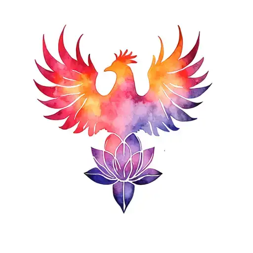 lotus flower, hamsa, phoenix tattoo design idea