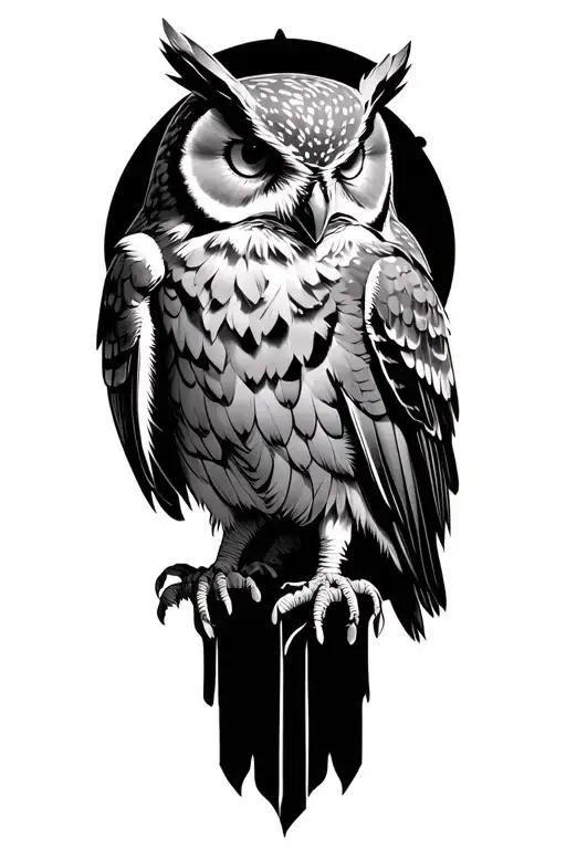 Fallout, Assassins Creed, Baldurs Gate 3, an Owl tattoo design idea