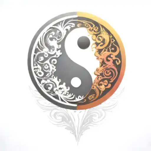 yin yang symbol tattoo design idea