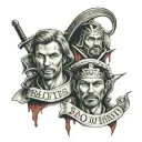 brotherhood tattoo saying "blood ties" or "blood of my blood" tattoo design idea