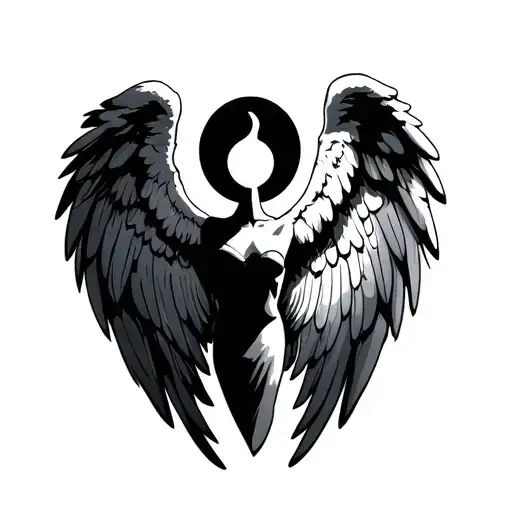 Guardian angel wings tattoo design idea