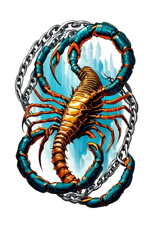 mortal kombat scorpions chain surrounded being tattoo design idea