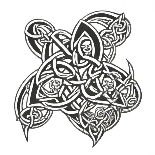 father daughter Celtic Knot tattoo design idea