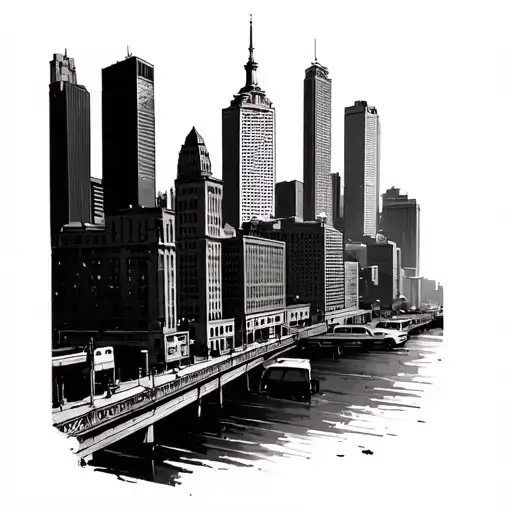 Cleveland Skyline tattoo design idea