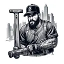 Iron worker downtown detroit tigers tattoo design idea