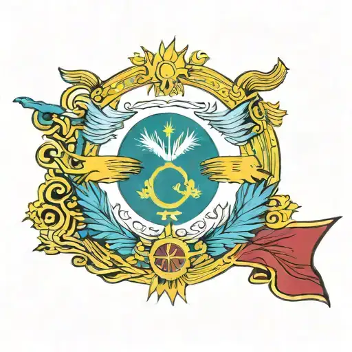 Kazakhstan flag with German flag tattoo design idea