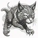 cat demonic japanese torn skin tattoo design idea