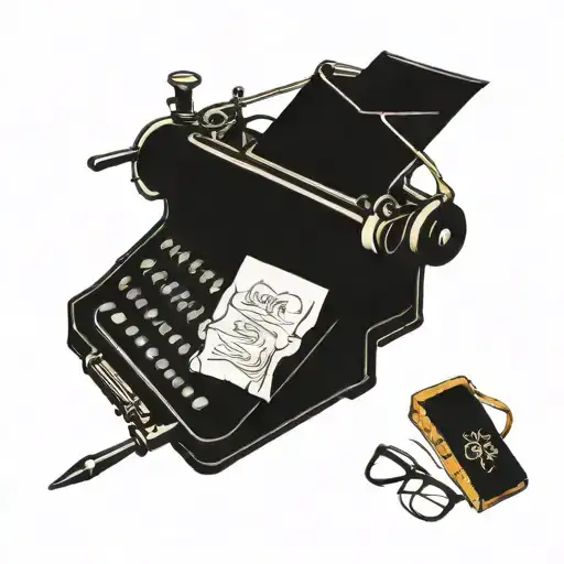 typewriter tattoo design idea