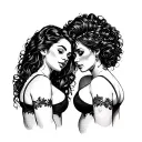 Giant titty lesbians tattoo design idea