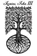 "Jazmine. John III.  Cherish" African Tree of Life T tattoo design idea