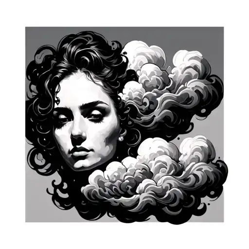Filler Clouds and Smoke tattoo design idea