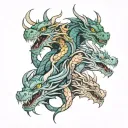 dragon three Heads  tattoo design idea