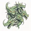 dragon three Heads  tattoo design idea