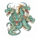 dragon three Heads  tattoo design idea