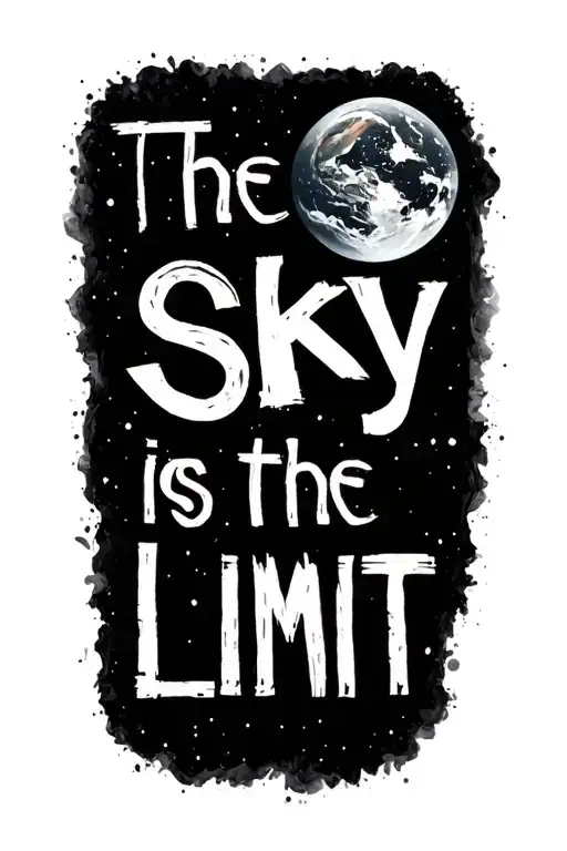 "The sky is the limit" black and grey tattoo design tattoo design idea