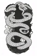 tsunami of snakes, immortal man tattoo design idea