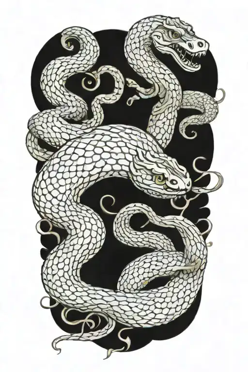 tsunami of snakes, immortal man tattoo design idea