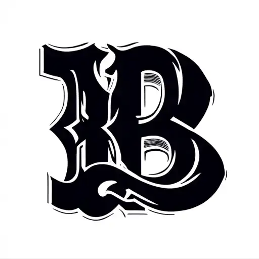 cattle brand using a capital backwards  B and a capital H next to each other tattoo design idea