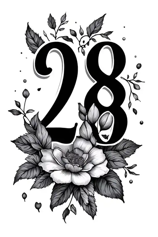 28 anniversary date tattoo design idea