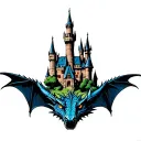 How to train your dragon and harry potter castle tattoo design idea