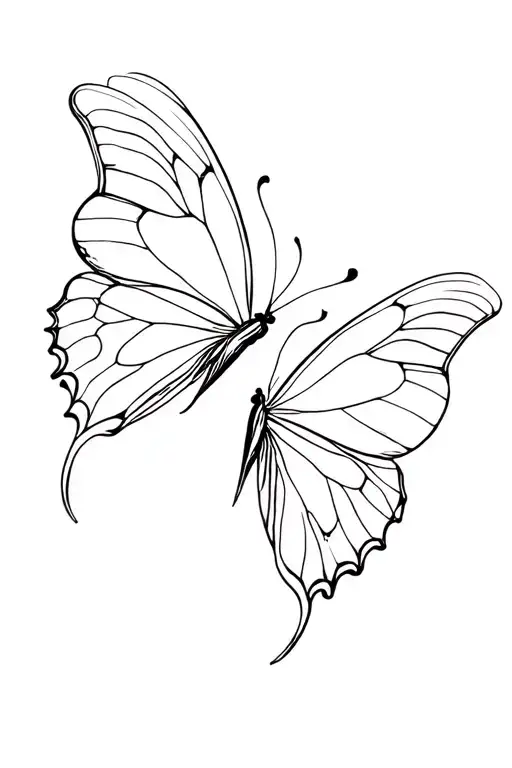 butterfies and big  illies , elegant, look magical, tattoo design idea