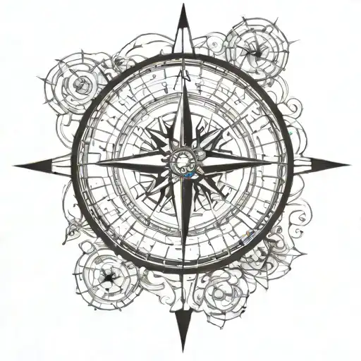 compass, australia like tattoo design idea