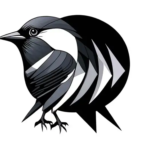 Geometric Bird tattoo design idea