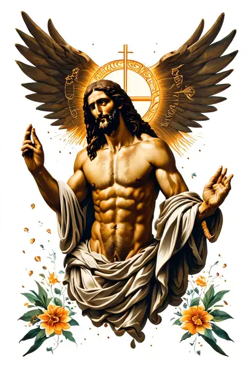 christianity tattoo featuring jesus surreal full back  tattoo design idea