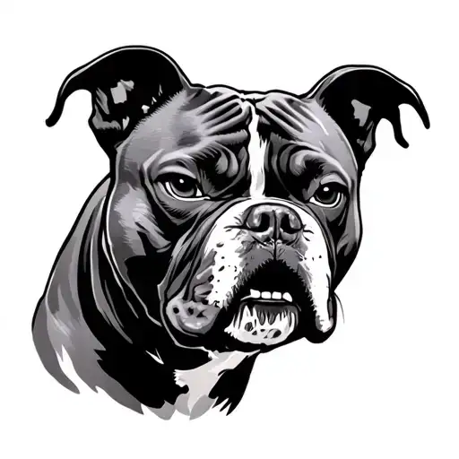 Angry Pitbull tattoo design idea