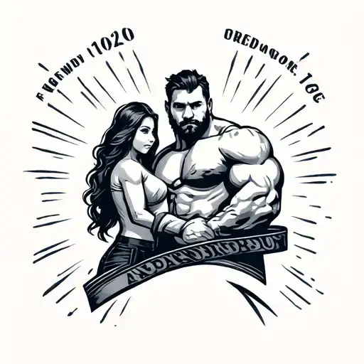 family, protector, father, husband, weight plate tattoo design idea