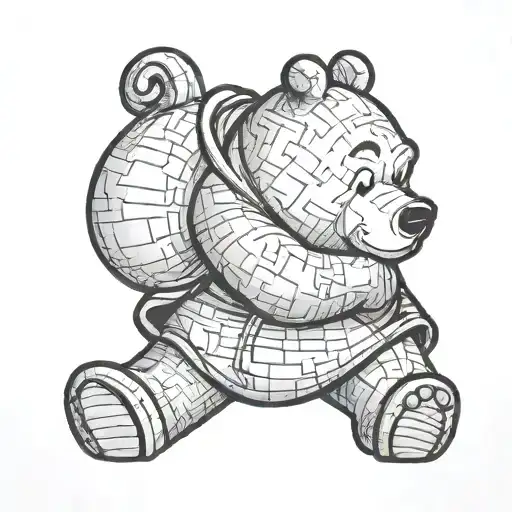 whine Pooh tattoo design idea