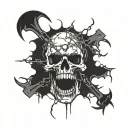 skull opening its mouth surrounded by barbed wire tattoo design idea