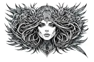Creative mythical grey tattoo design idea