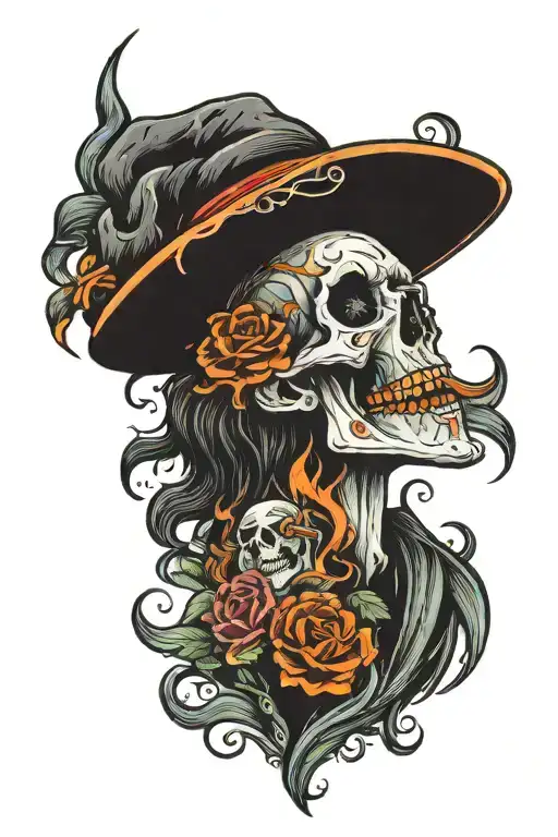 Necromancer raising dead tattoo design idea