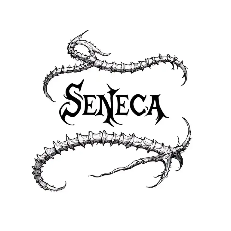 "SENECA" "SENECA" spine tattoo tattoo design idea