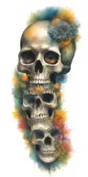 add galaxies to skull eye sockets tattoo design idea