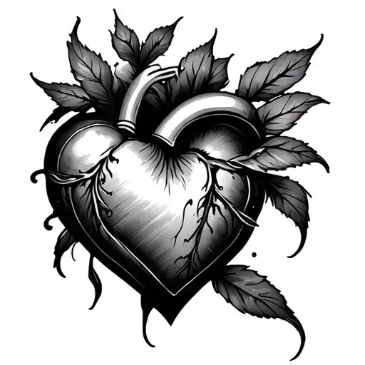 K Heart tattoo design idea