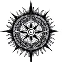 mandala compass surrounded tattoo design idea