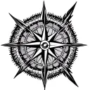 mandala compass surrounded tattoo design idea