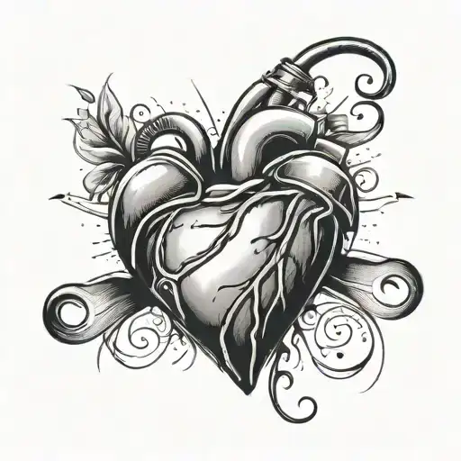 heart and band-aid tattoo design idea