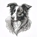 border collie tattoo design idea
