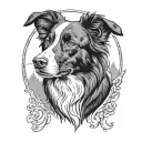 border collie tattoo design idea