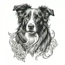 border collie tattoo design idea