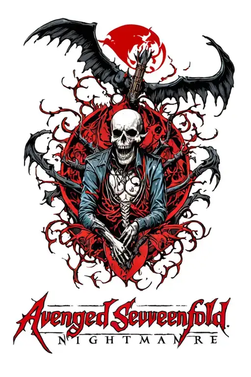 avenged sevenfold nightmare album cover tattoo design idea