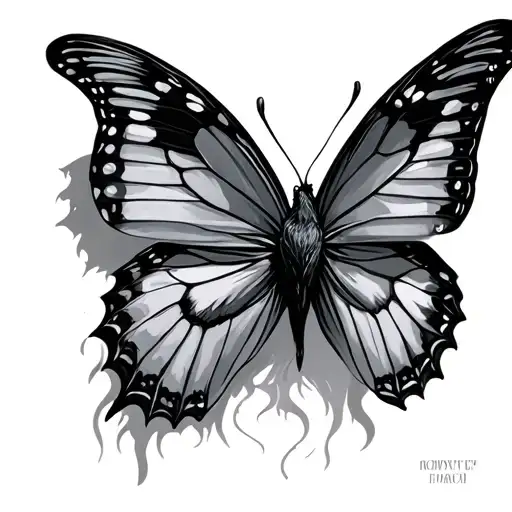 Crow And Butterfly tattoo design idea